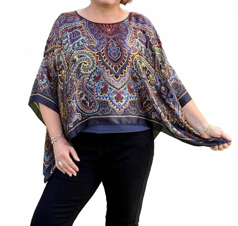 NEW COCO + CARMEN margot printed wrap in navy